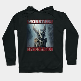 Monsters are misunderstood cool monster design Hoodie